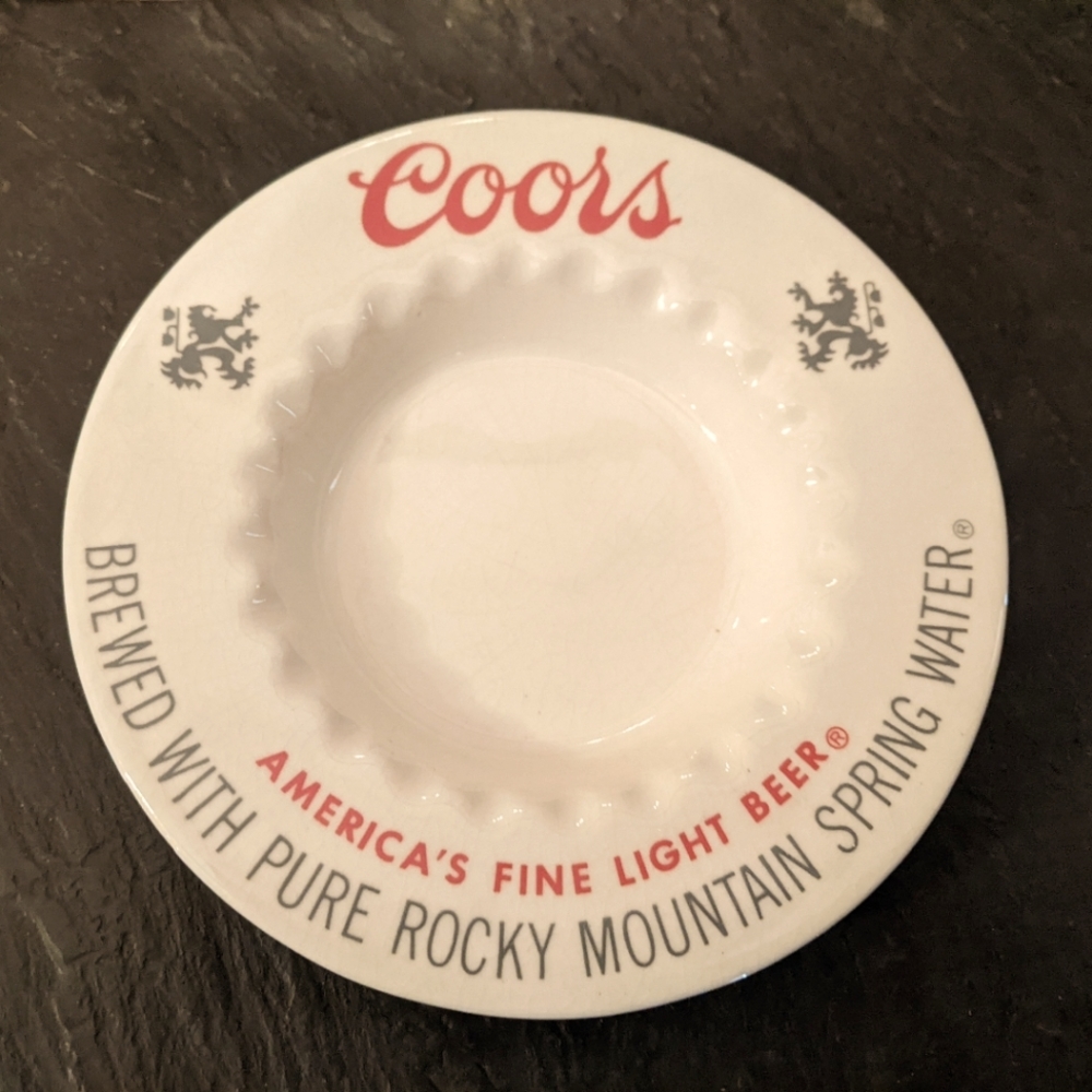 Vintage Coors Light Ceramic Ashtray